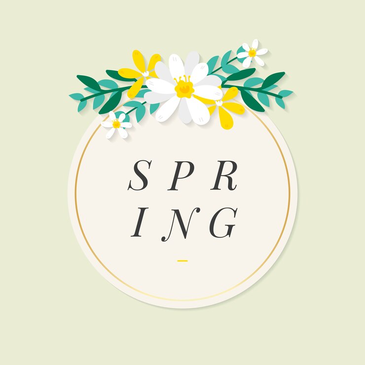 Free Vector spring floral frame illustration