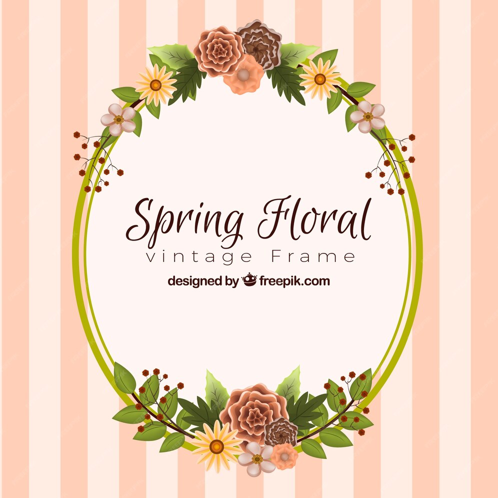 Free Vector | Spring floral frame in vintage style