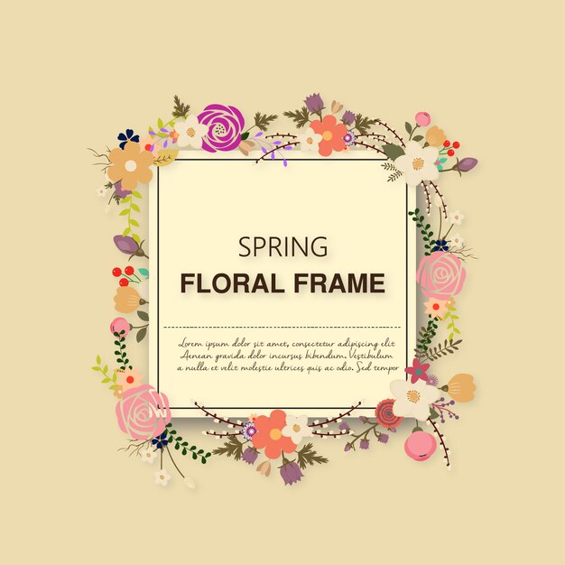 Spring floral frame