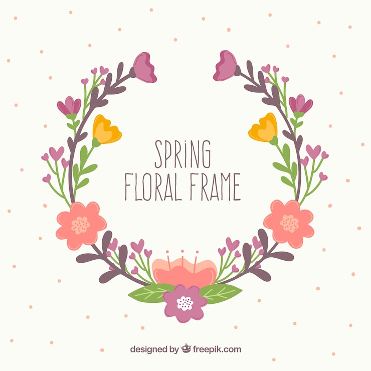 Free Vector spring floral frame