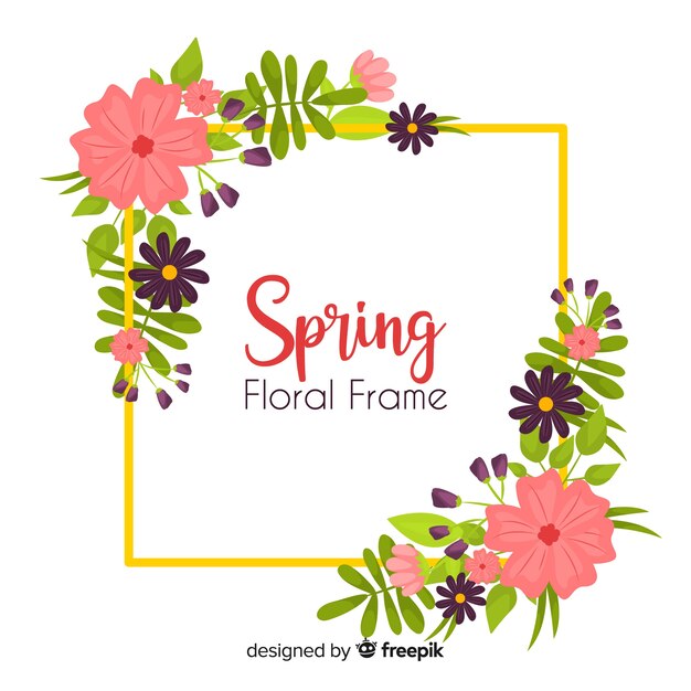 Spring floral frame