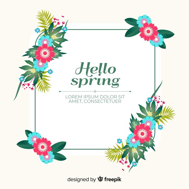 Spring floral frame