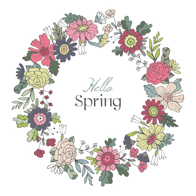 Free vector spring floral frame