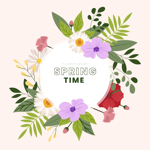 Spring floral frame