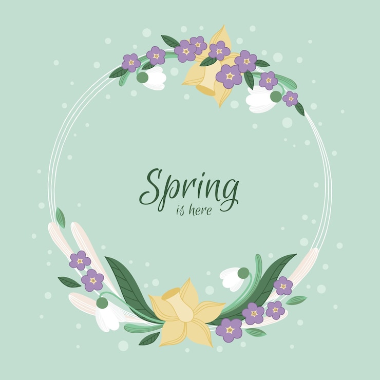 Free Vector spring floral frame
