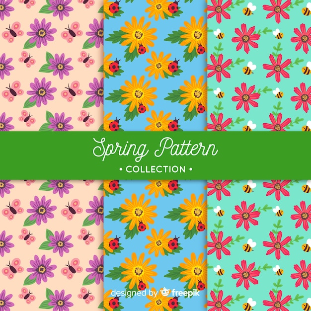 Spring floral pattern set