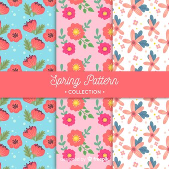 봄 꽃 패턴 세트