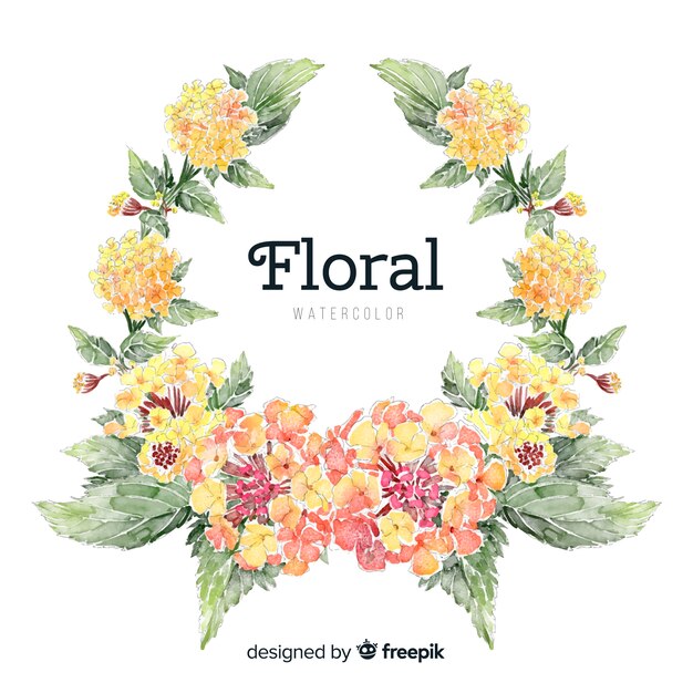 Spring floral wreath background