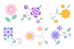 Free vector spring flower collection in flat design