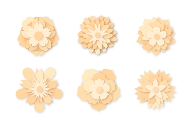 Free vector spring flower collection in paper style
