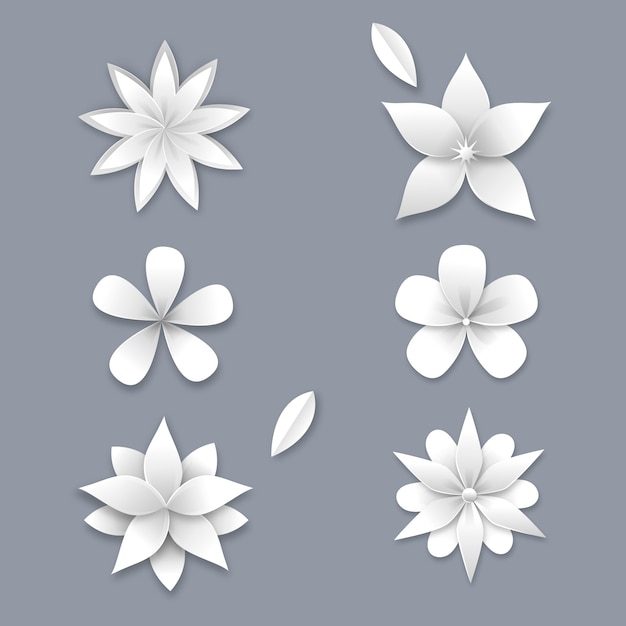 Free vector spring flower collection in paper style