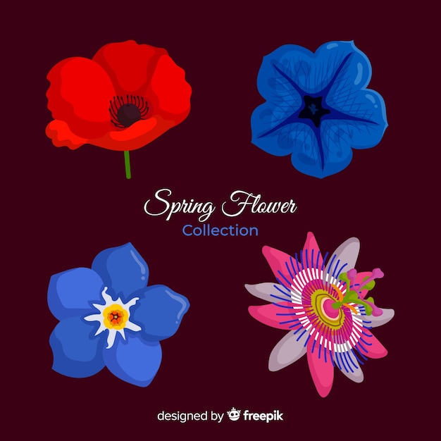 Vettore gratuito collezione di fiori di primavera