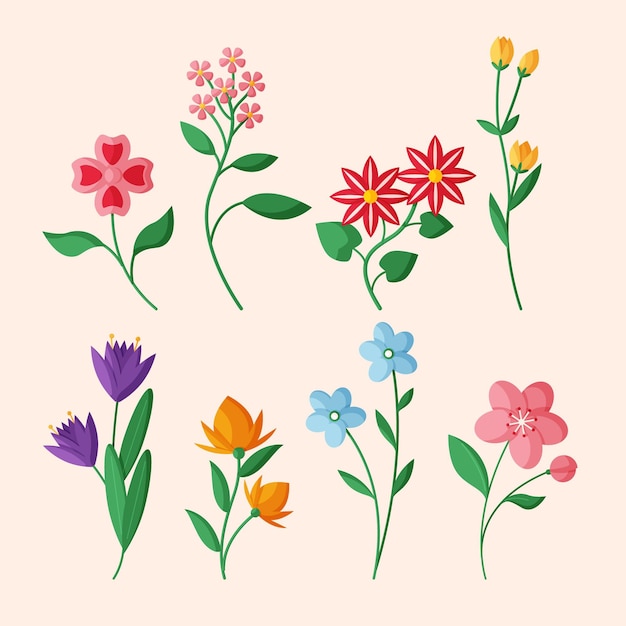 Free vector spring flower collection