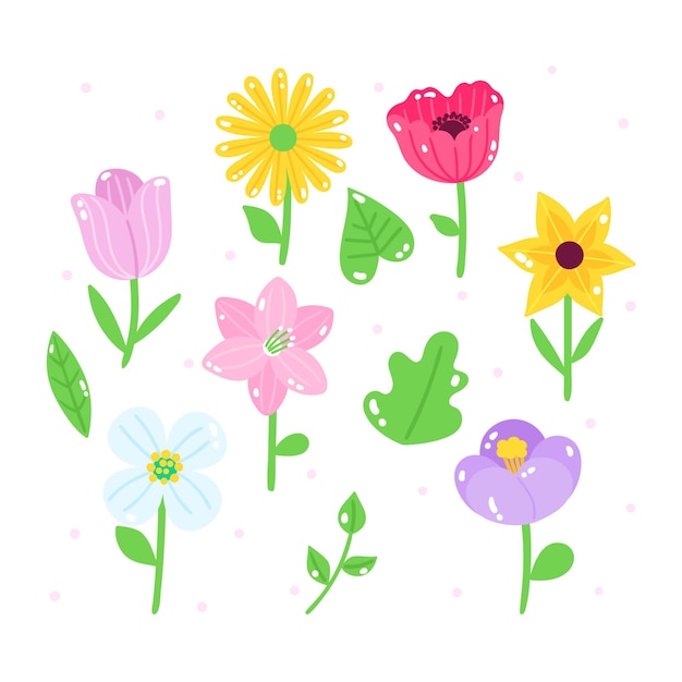 Free vector spring flower collection