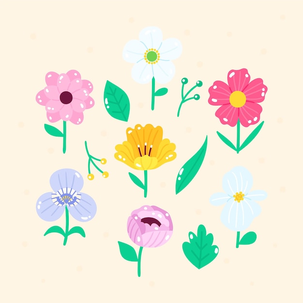 Free vector spring flower collection