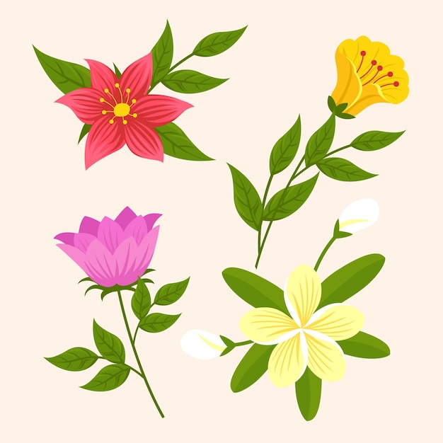 Free vector spring flower collection