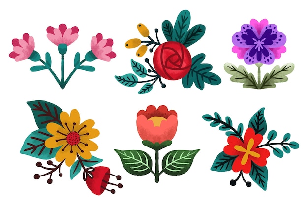 Free vector spring flower collection