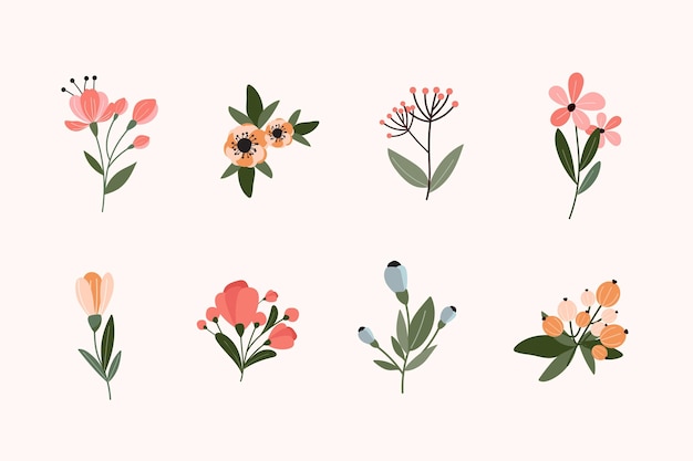 Spring flower collection Free Vector