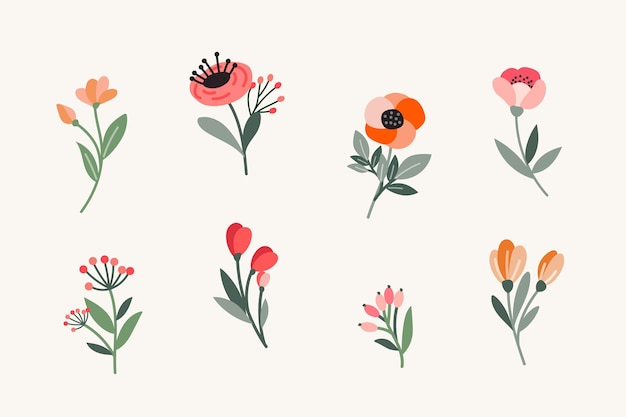 Free vector spring flower collection