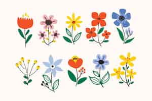 Free vector spring flower collection