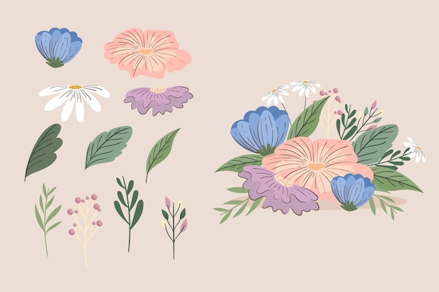 Free Vector spring flower collection