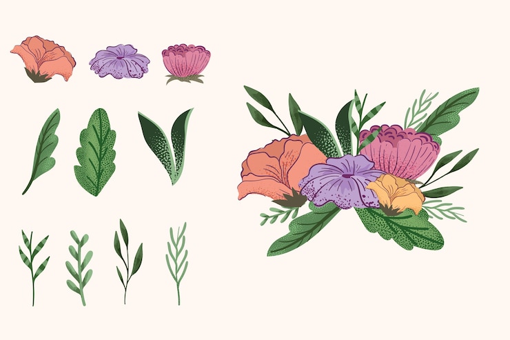 Free Vector spring flower collection