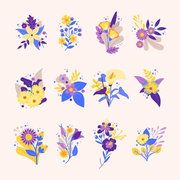 Free vector spring flower collection