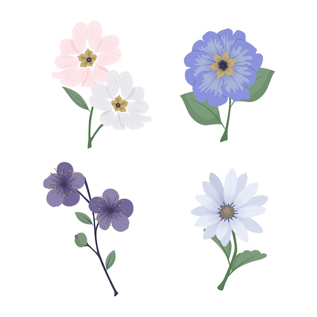 Free vector spring flower collection