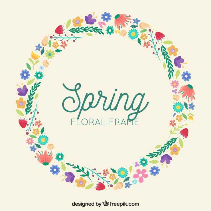 Free Vector spring flower frame