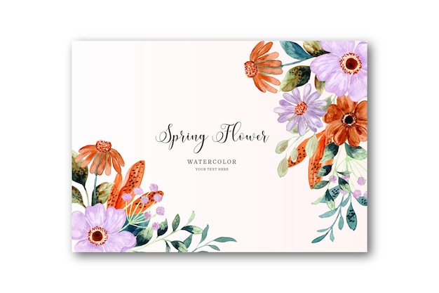 Spring flower watercolor card