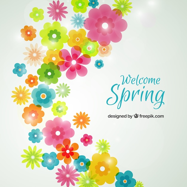 Free vector spring flowers background