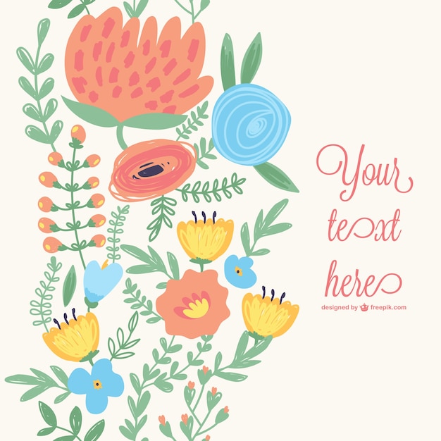 Free vector spring flowers card