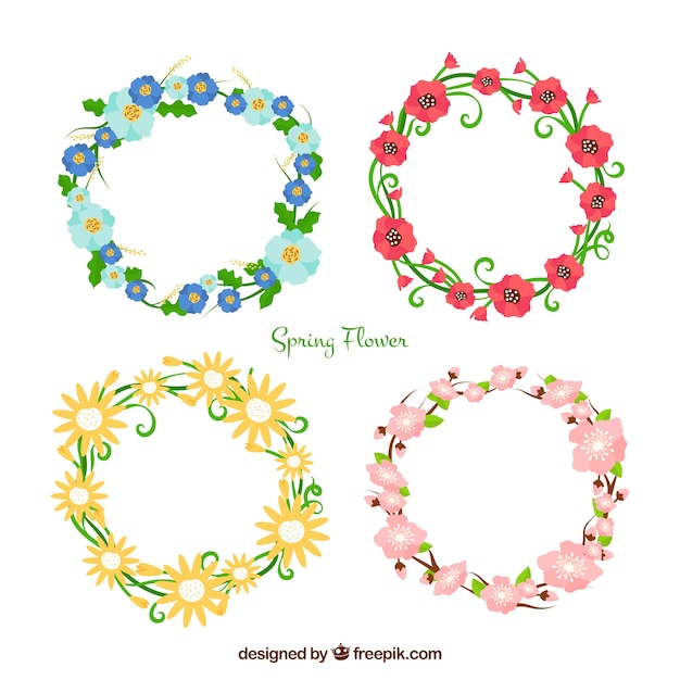 Spring flowery wreath