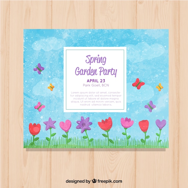 Spring garden party invitation