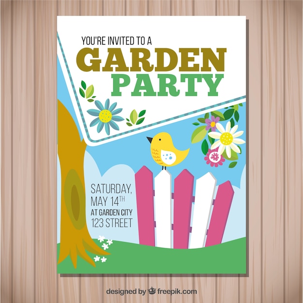 Free vector spring garden party invitation