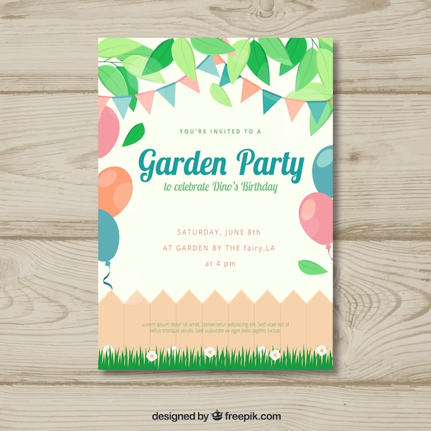 Vettore gratuito invito a una festa in giardino di primavera