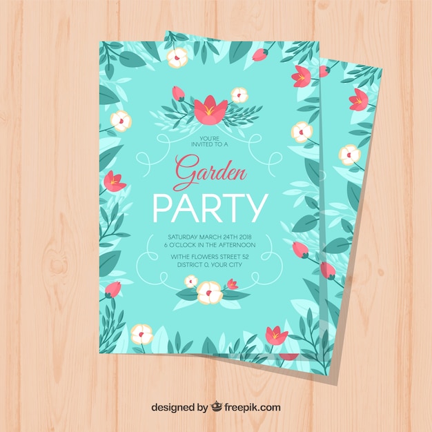 Free vector spring garden party invitation