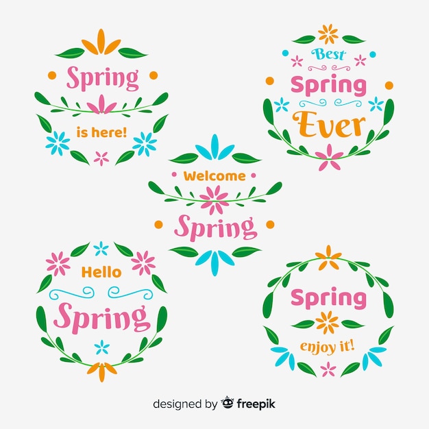Free Vector spring label collection