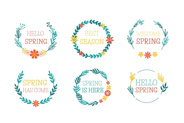 Free vector spring label collection