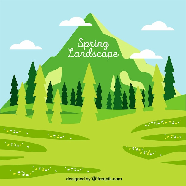 Free vector spring landscape background