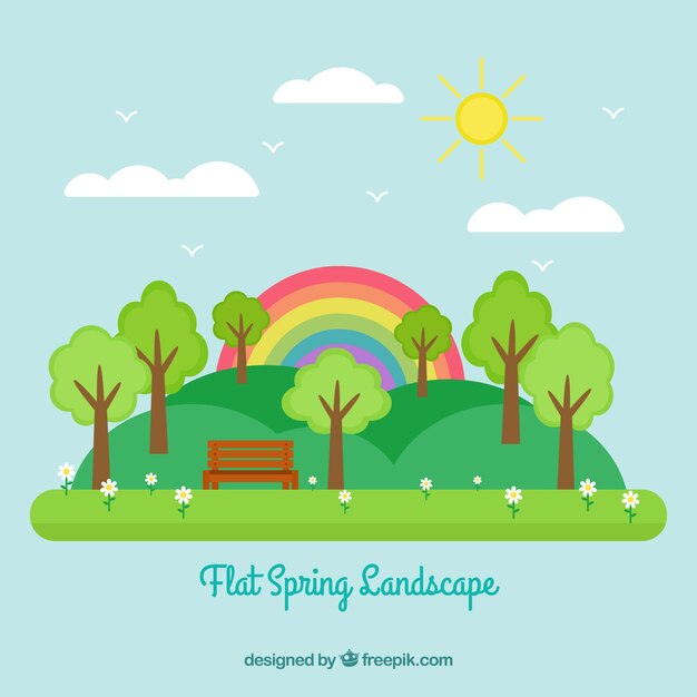 Spring landscape background