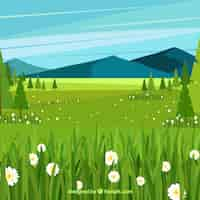 Free vector spring landscape background