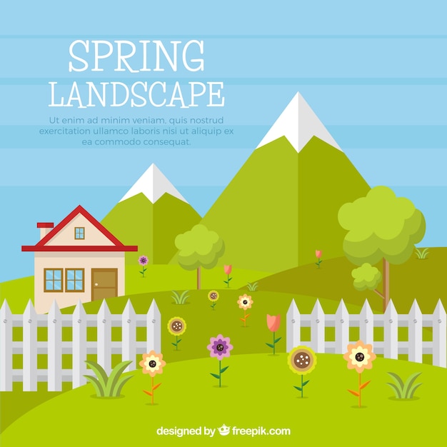 Free vector spring landscape background