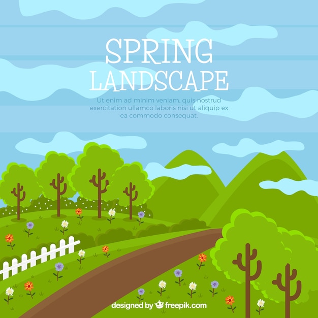 Spring landscape background