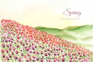 Free vector spring landscape