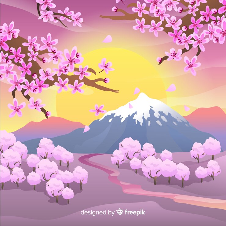 Free Vector spring landscape