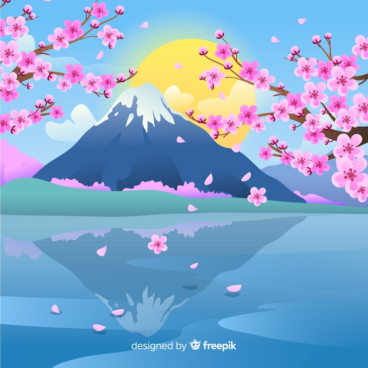 Free Vector spring landscape