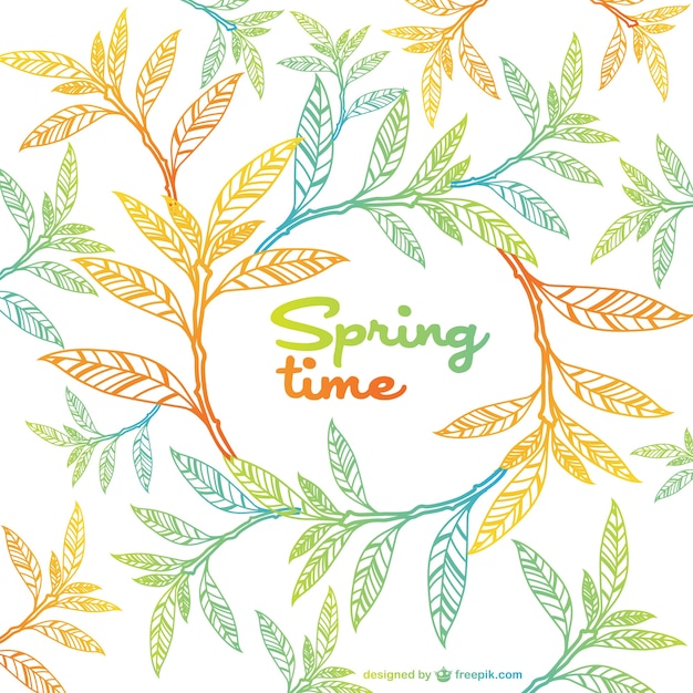 Free vector spring leaves background