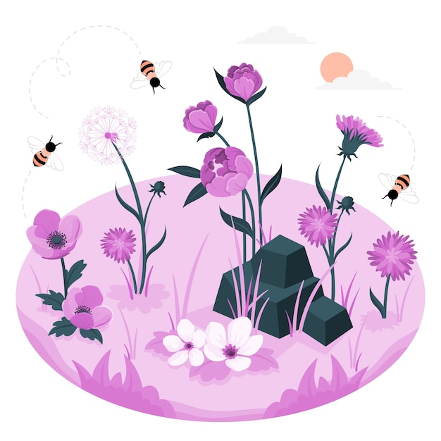 Free vector spring nature concept illustration