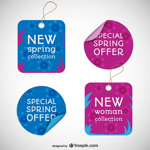 Free vector spring offer tags